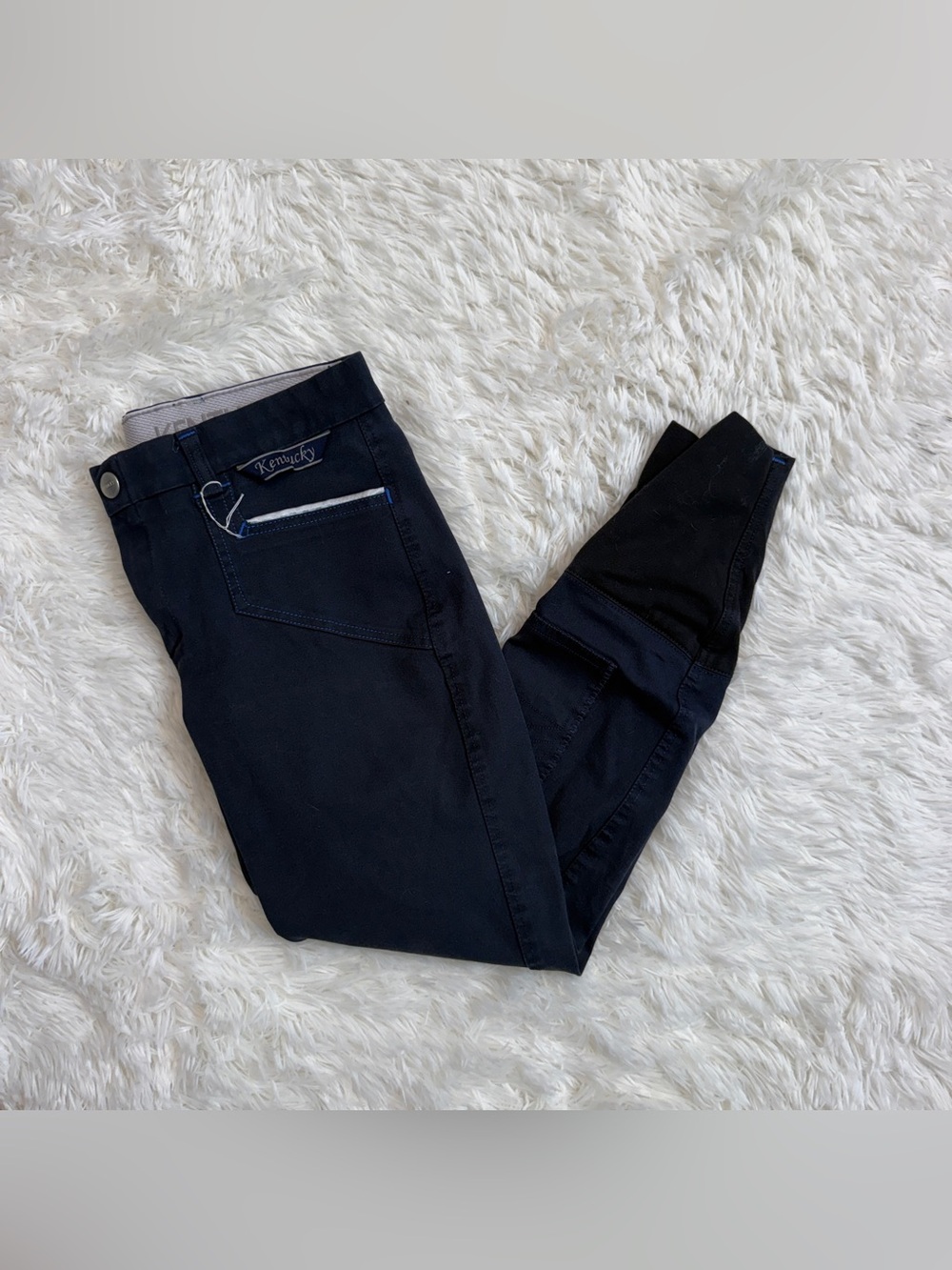 Women’s Size EU38 Navy Kentucky Knee Patch Horseback Riding Breeches. Good Condi